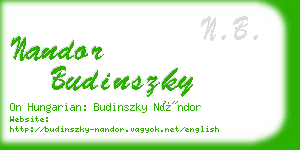 nandor budinszky business card